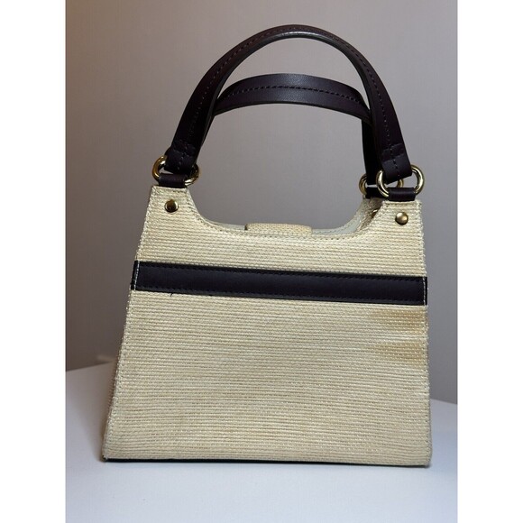 Vintage Etienne Aigner Handbag Paper Straw Handmade Trim Small Boho - Picture 2 of 16